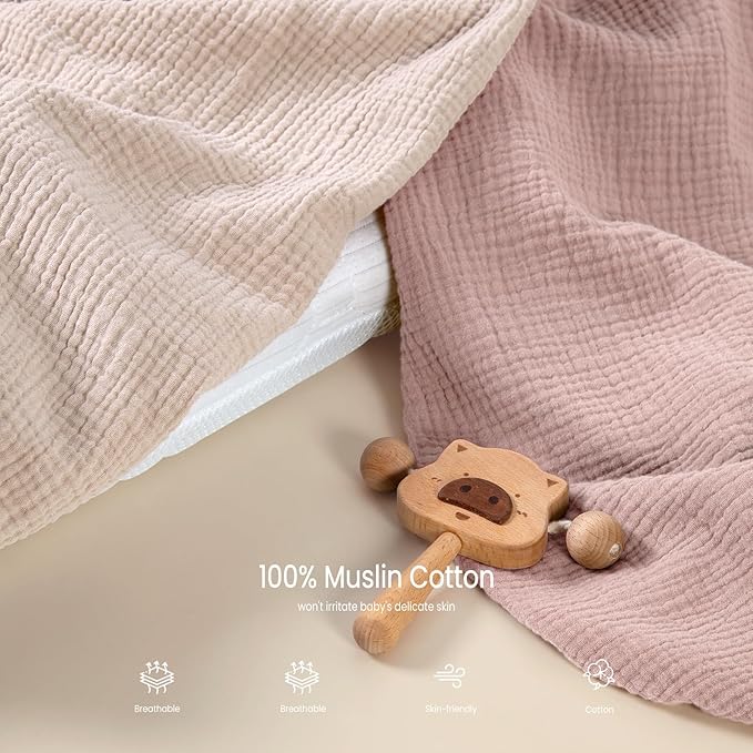 lulumoon Baby Muslin Bassinet Sheets: Snuggly Soft Cotton Sheets for Boys and Girls - Fitted foror Chicco Lullago Anywhere & Baby Bjorn Cradle & Bassinet