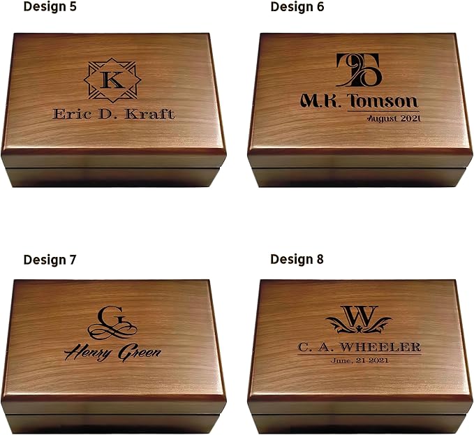 Personalized Keepsake Box | Walnut Wooden Memory Box Gift for Anniversary, Wedding, Valentine, Birthday, Baby Shower, Groomsman | Handmade Keepsake Storage Organizer | Engraved Name Box