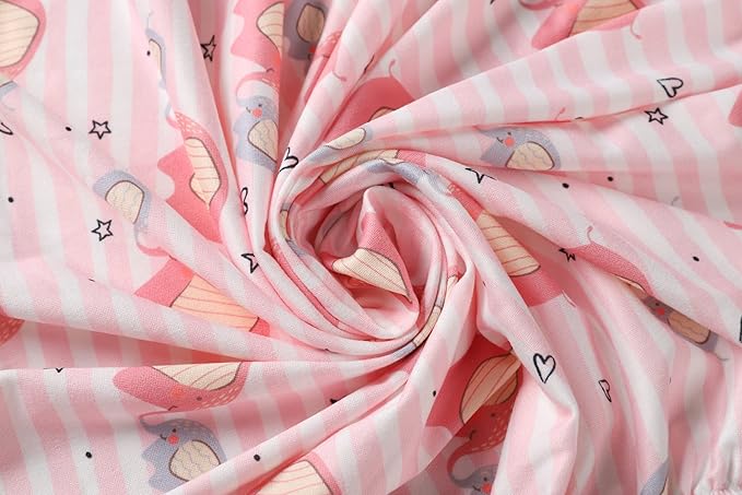 Onacosht Bassinet Sheets for Baby Boy and Girl, Stretchy Fitted Sheet Universal for Bassinet Cradle Hourglass Oval Rectangle Pad/Mattress, 4 Pack Deer, Elephant, Rabbit and Squirrel Printing