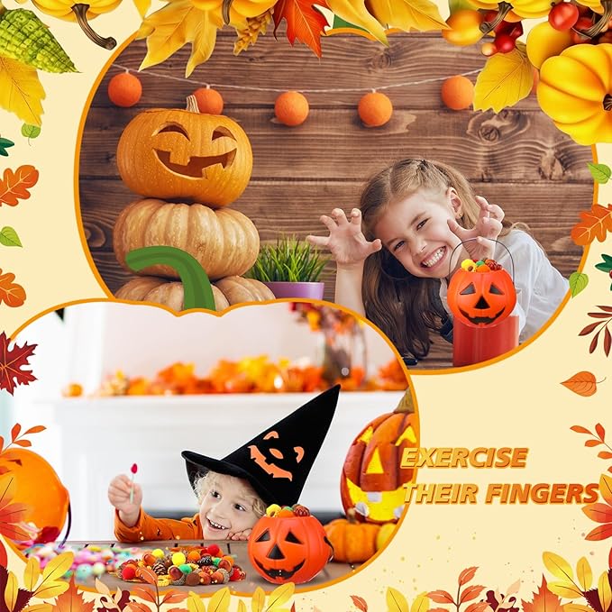 149 Pcs Thanksgiving Sensory Bin Filler Fall Sensory Bin Items Table Skills Set Include Cognitive Cards Acorn Maple Leaf Sunflower Pinecone Pumpkin Decor for Sorting Counting Training