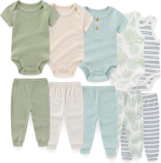Unisex Baby Boy Girl Pants Sets 10 pack Cotton Casual New born Clothes Comfort Infant Outfit