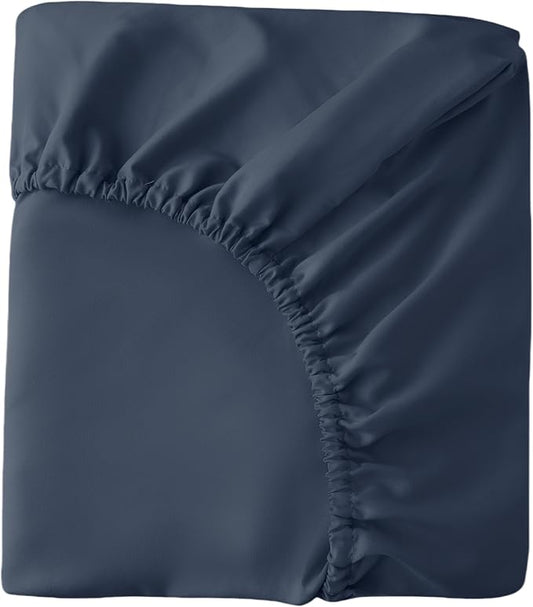HBHLFZ Crib Sheets for Boys, Girls, 28x52 Inch Fitted Crib Sheet - 8 Inch Deep Pocketed Fixed Sheet - Soft and Comfortable Microfibre - Fits Standard cot and Toddler mattresses, Dark Blue