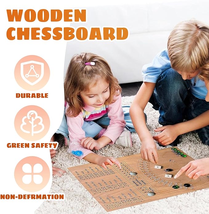 Baseball Dice Board Game for Kids Adults Gift Wooden Fun Baseball Board Game with dice for Game Nights, Parties,Holiday Gatherings