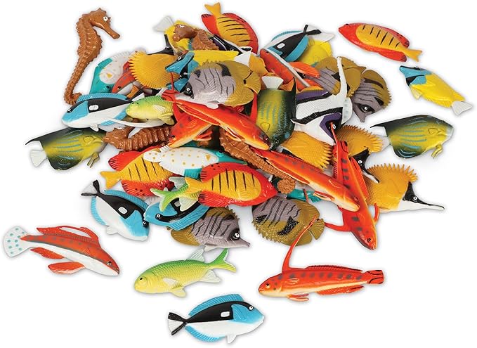 Learning Resources Fun Fish Counters - Set of 60, Ages 3+ Fishing Toys for Kids, Educational Counting and Sorting Toy, Animal Toys for Kids