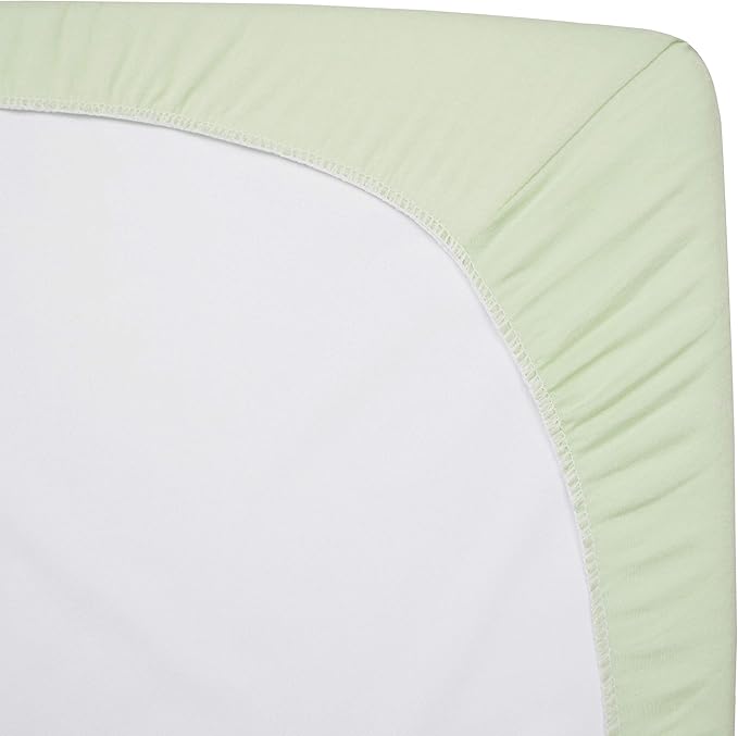 American Baby Company 2 Pack 100% Cotton Knit Fitted 18" x 36" Cradle/Bassinet Sheet - Compatible with Mika Micky Bassinet, Celery, Soft Breathable, for Boys and Girls