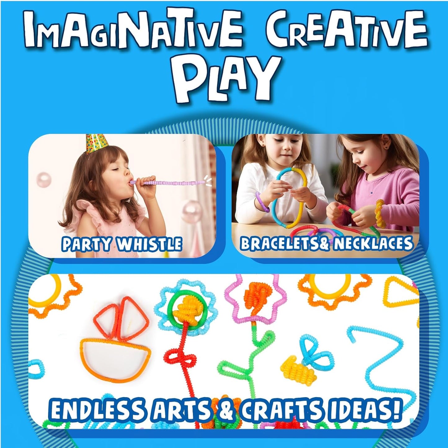 BUNMO Pop Tubes - Sensory Toys - Toddler Toys - Imaginative Play & Stimulating Creative Learning - Hours of Fun for Kids - Tons of Ways to Play - Connect, Stretch, Twist & Pop - 30 Pack Mini