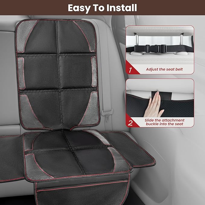 Extra-Large Car Seat Protector for Child-Bady Car Seat Cover,Full seat Protector Under Baby car seat,Universal Durable Waterproof Carseat Protector for Dog Vehicles,Thick Pad,Anti Slip Backing