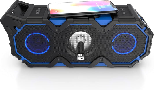 Altec Lansing Super Lifejacket Jolt - Waterproof Bluetooth Speaker, Durable & Portable Speaker with Qi Wireless Charging and Customizable Lights, Wireless Speaker for Travel & Outdoor Use