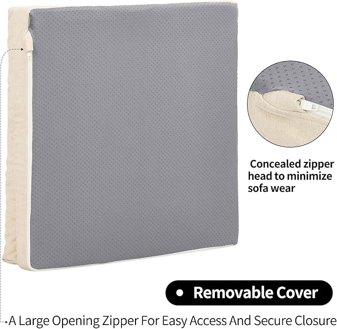 HAVARGO Recliner Cushions for Elderly, 20x20x5 Inch Thick Chair Cushion Patent Design Soft Tufted Dual Layer Booster Seat Cushions for Seniors Recliner Risers Beige 1P