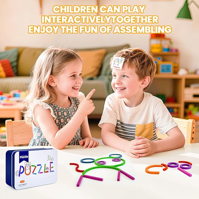 Sticks and Rings Builder, Stem Kids Toys for Preschool Kindergarten, Creative Learning Building Educational Resources, Fun Construction Puzzle Sticks Building Toys for Boys and Girls Ages 3-8, Gift