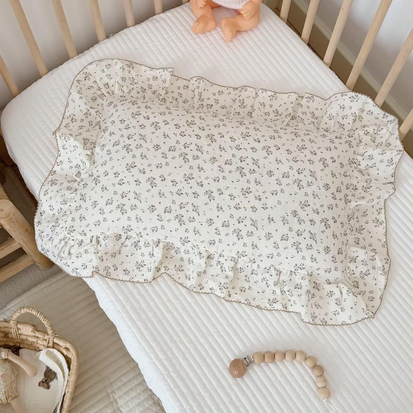 BuLuTu Blue Plumbago Floral Print Kids Pillowcases Fits Standard Size Pillow, Oeko-TEX Certified Muslin Cotton Children Pillow Case, Moisture-Wicking, Soft Breathable, 20"x26", 1 pc