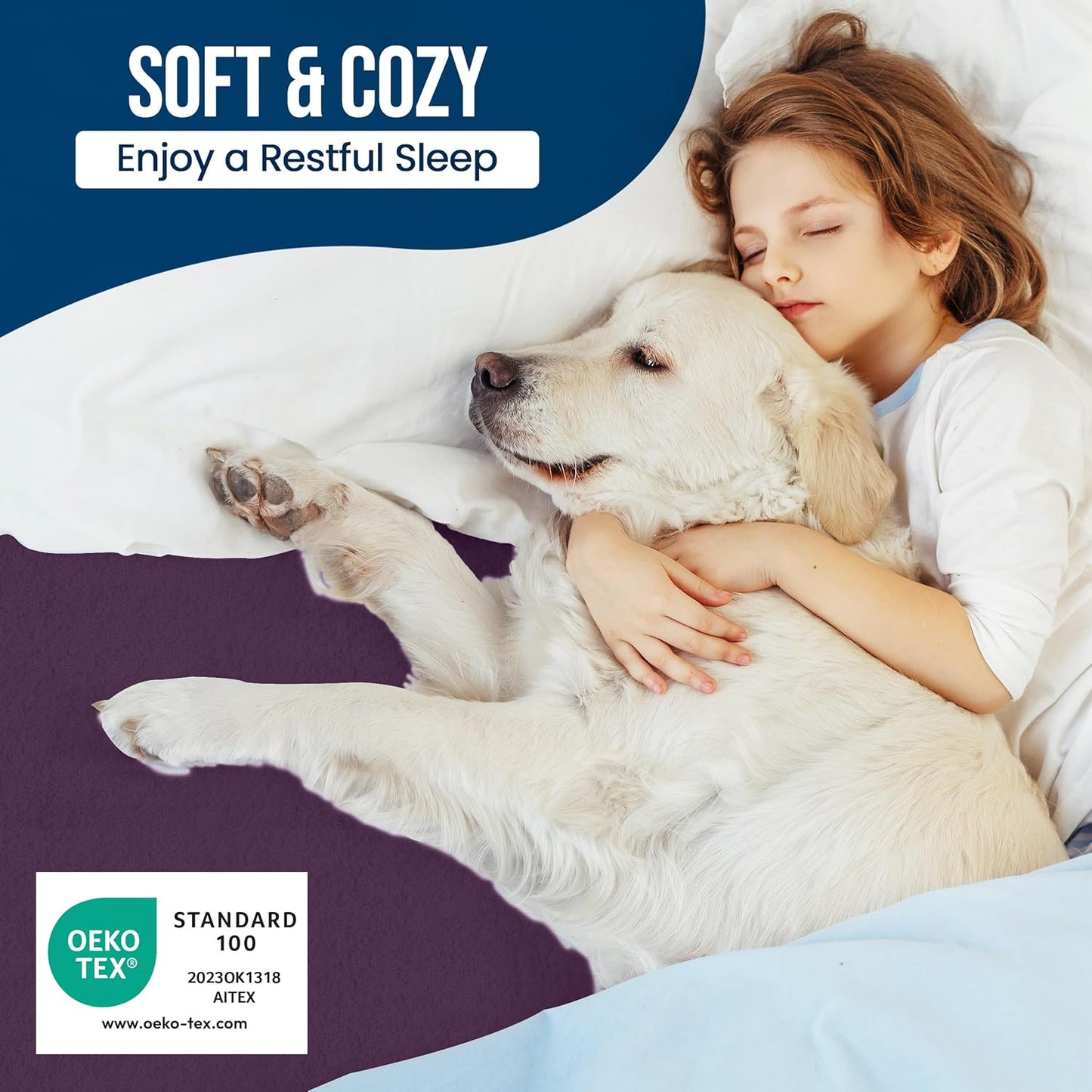 Utopia Bedding Waterproof Mattress Protector Twin Size, Premium Terry Mattress Cover 200 GSM, Breathable, Fitted Style with Stretchable Pockets (Purple)