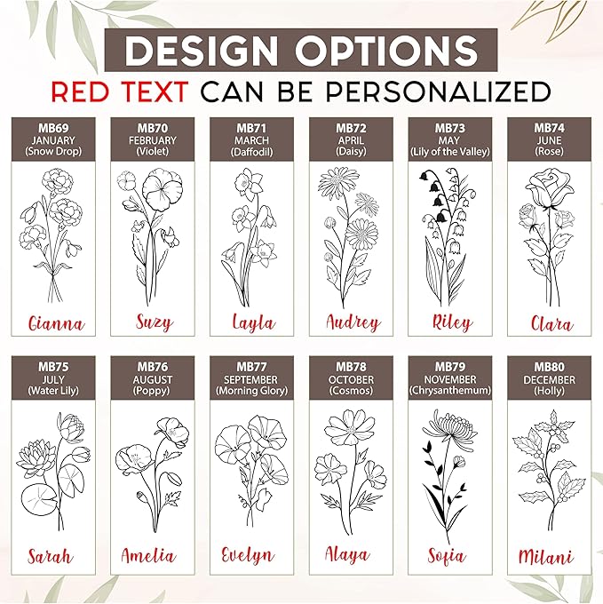 Personalized Birth Flower Memory Box Custom Engraved Wooden Keepsake Chest with Floral Design - Storage Boxes for Jewelry Photos Memento Keepsakes Customized Gifts for Women Birthday Mother's Day