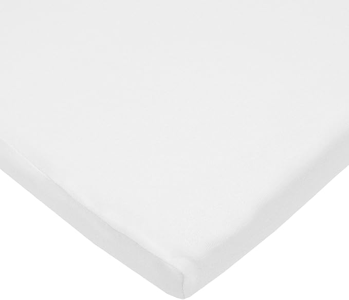 American Baby Company 100% Natural Cotton Fitted Cradle/Bassinet Sheet 36" x 18" - Soft, Breathable & Hypoallergenic Bed Sheet, White, Neutral for Boys & Girls (Pack of 2)