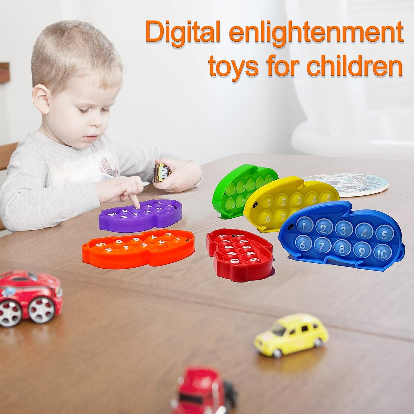 Fun and Stimulating Pop Fidget Toy Set of 6 with Cute Bunny Design and Numbered Ten Frame Pop Bubbles - Relieve Stress and Anxiety with Proweber's Silicone Toy for Kids and Adults - 6 Pack Set