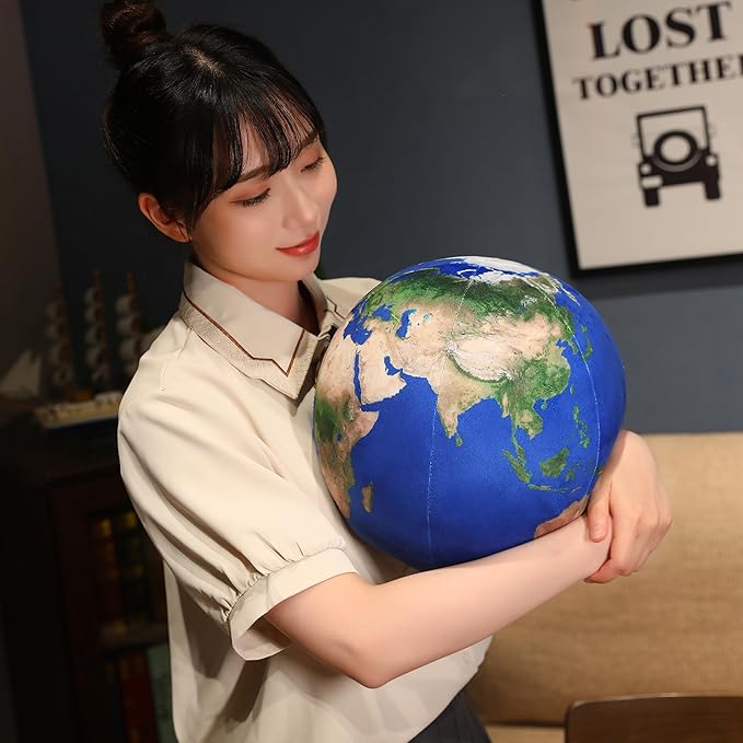 10 inch 2 pcs Moon Pillow+Earth Pillow Plush Toy Earth and Moon Stuffed Toy Planet Pillow Astronomy Decor Space Pillows Globe World Globe Stuffed Plush Toy