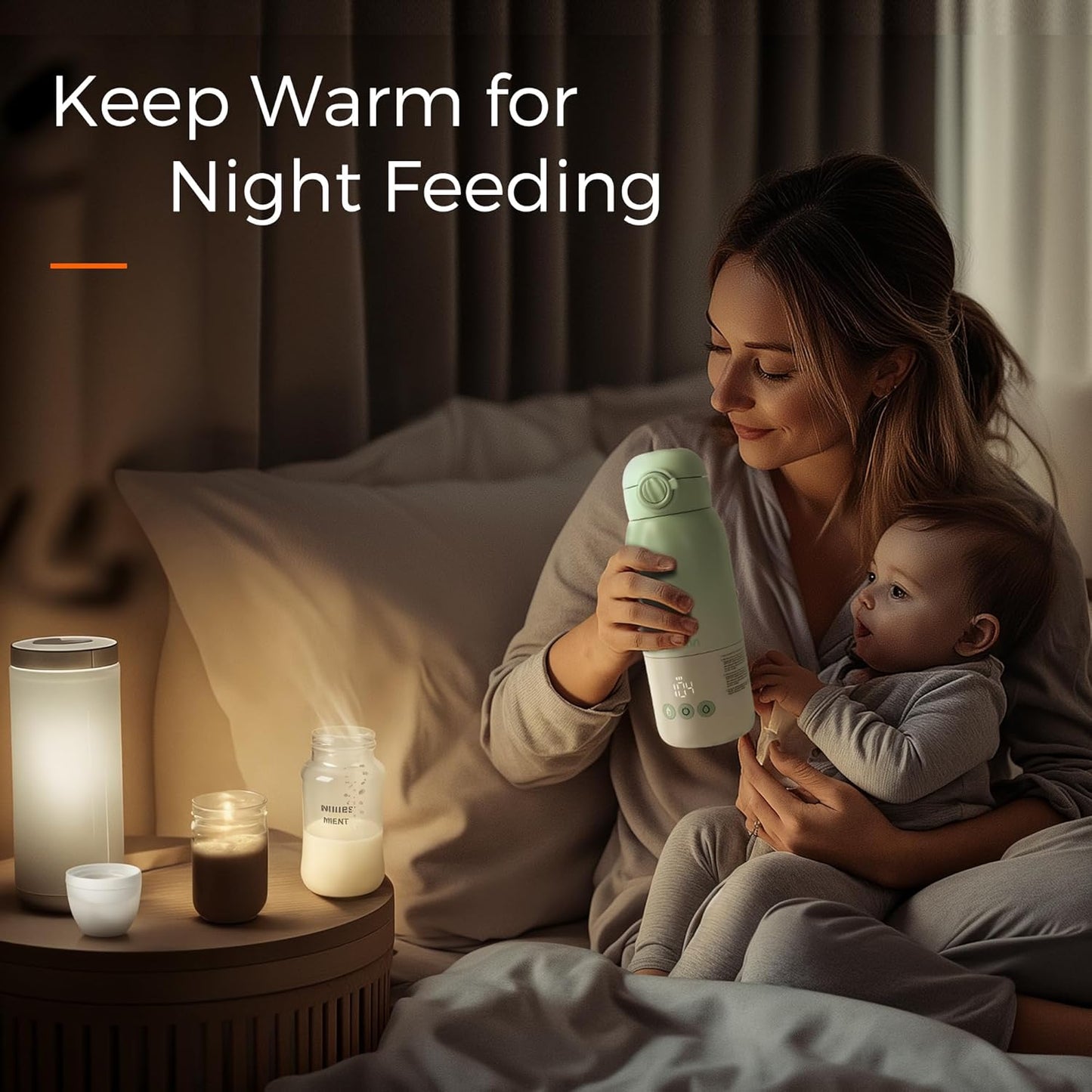 Portable Bottle Warmer for Travel, Dual Heating Modes for Breastmilk & Water, Portable Bottle Milk Warmer with Fast Heating & Long Battery Life, 10 Ounces Large Capacity (Green)