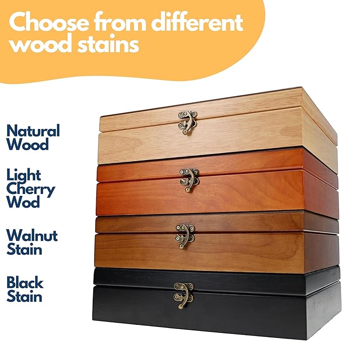 WE Games Custom Color Image Engraved Wooden Treasure Box with Lid & Brass Latch - Black Stained