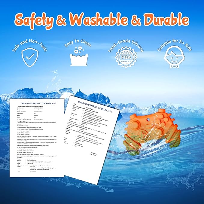 6Pcs Silicone Sensory Toys Set,Quiet Fidget Toys for Kids and Adults,Gamepad Texture Worry Stone for Calming,Fidget Stress Toys for Anxiety Relief-ADHD,Classroom Rewards,Party Favors