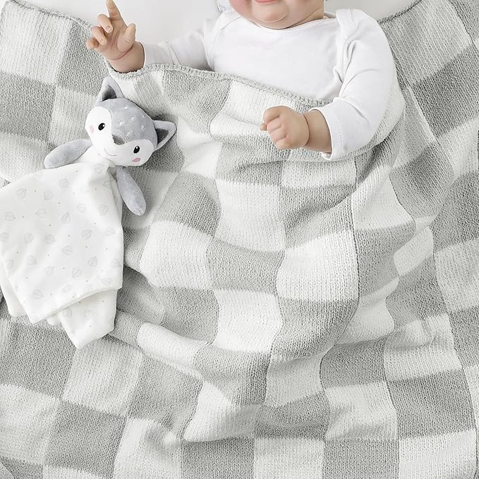 CREVENT Cozy Plush Baby Security Blanket, Loveys for Baby Girls and Boys, Birthday (Unicorn + Deer)