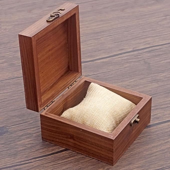 Walnut Color Watch Box Jewelry Box, Handcrafted for Keepsakes, Father's Day, Mother's Day, Anniversaries, Christmas, Valentine's Day Box (Watch Box-11 * 11cm)