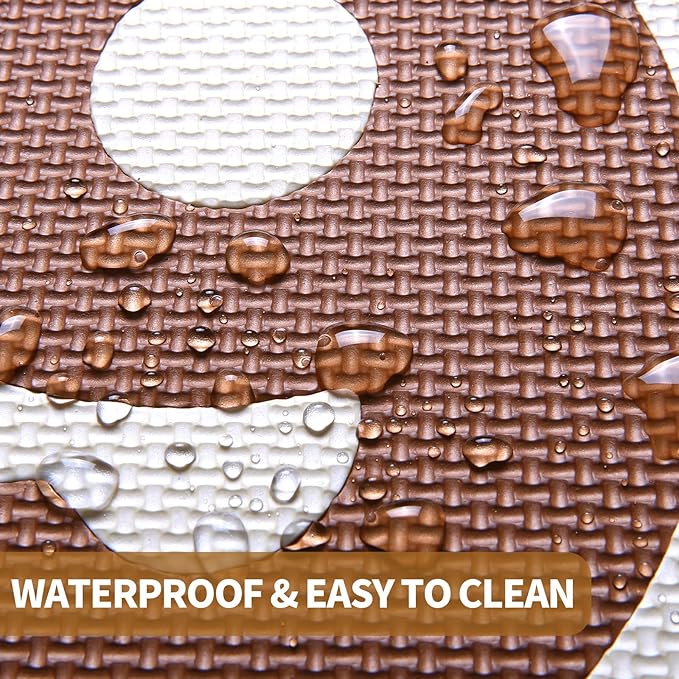 Coolcandy Baby Play Mat, 25Pcs Interlocking Puzzle Floor Mat, with Safety Fence - 0.4" Thick Non-Toxic EVA Foam Play Mat, Soft Puzzle Tiles for Play Areas