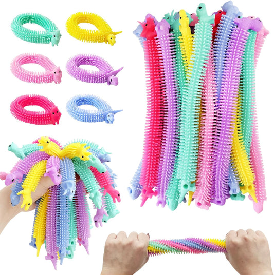 50 PCS Stretchy Fidget Toy,Sensory Fidget Stretch Toys,Colorful Sensory Stress Fidget Toys for Kids and Adults Stress Relief,Goodie Bag Fillers,Party Favor