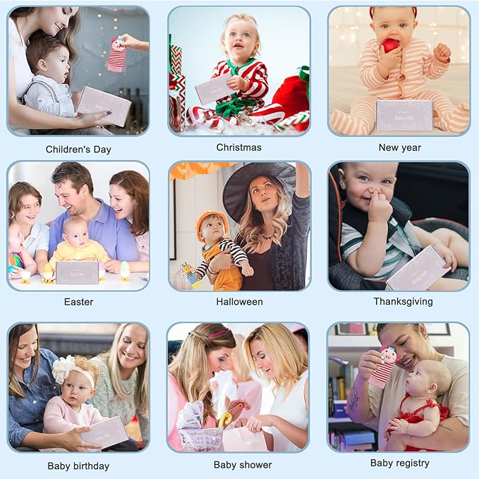 BLOOBLOOMAX Sock rattles for Babies 0-24 Months Baby Animal Foot Finder Educational Toys