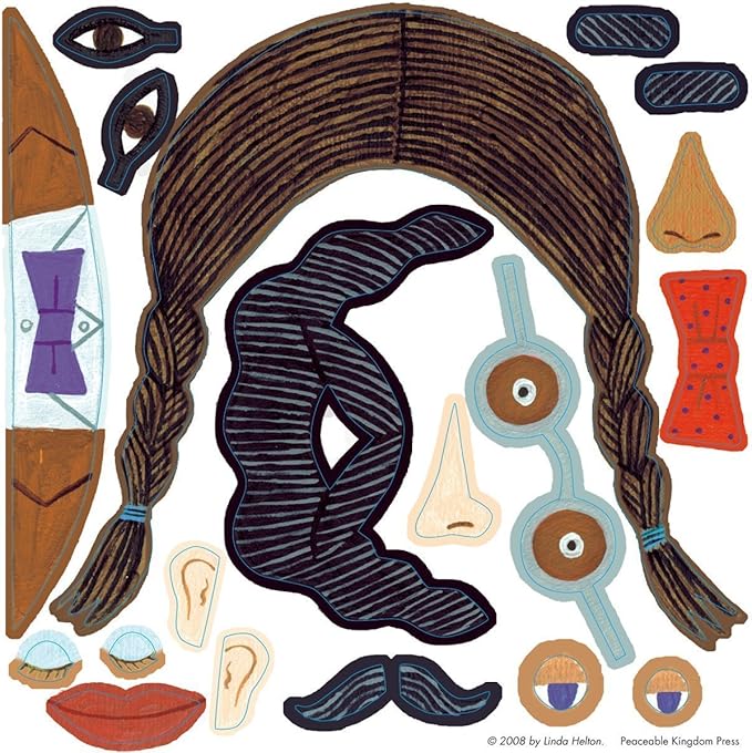 Peaceable Kingdom Sticker Fun Funny Faces Reusable Sticker Tote