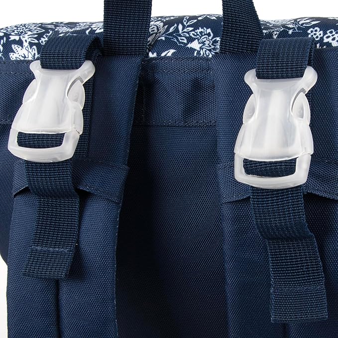 Multi-Function Floral Diaper Backpack and Travel Nappy Baby Bag with Changing Pad and Stroller Straps