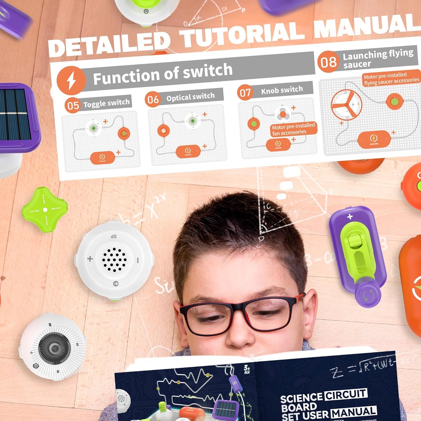 Science Kits for Kids - STEM Kits for Kids, Electronics Exploration Kit, Over 150 Projects, 14 Circuit Parts, STEM Educational Toy Gifts for Kid Boys Girls Ages 3 4 5 6 7 8 9 10 11 12