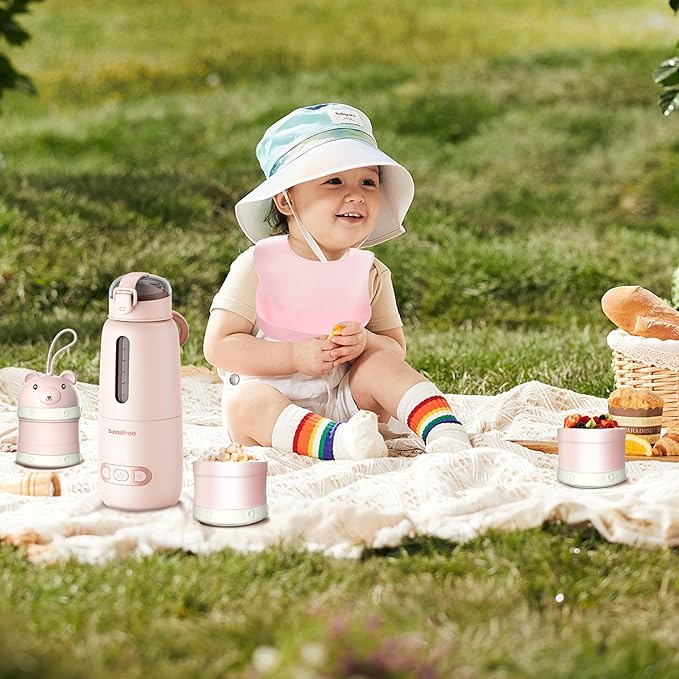 Portable Bottle Warmer for Travel, Portable Milk Warmer with 15000mAh Long Battery, Fast Heating for Breast Milk and Formula, Baby Milk Warmer Set, Fast Charging & Cordless Milk Warmer for on The go