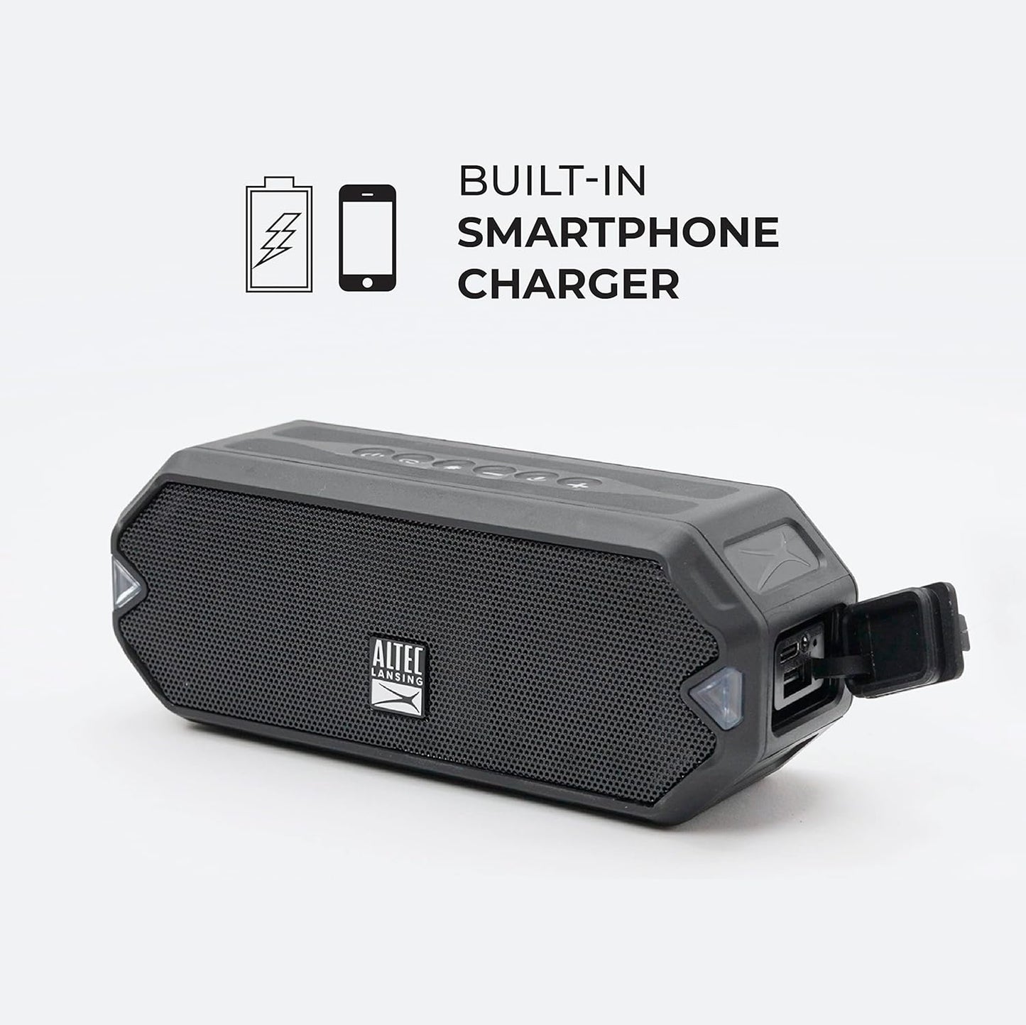Altec Lansing - HydraJolt Wireless Bluetooth Speaker, Waterproof Portable Speakers with Built in Phone Charger and Lights, Everything Proof Outdoor, Shockproof, Snowproof, 16 Hours Playtime