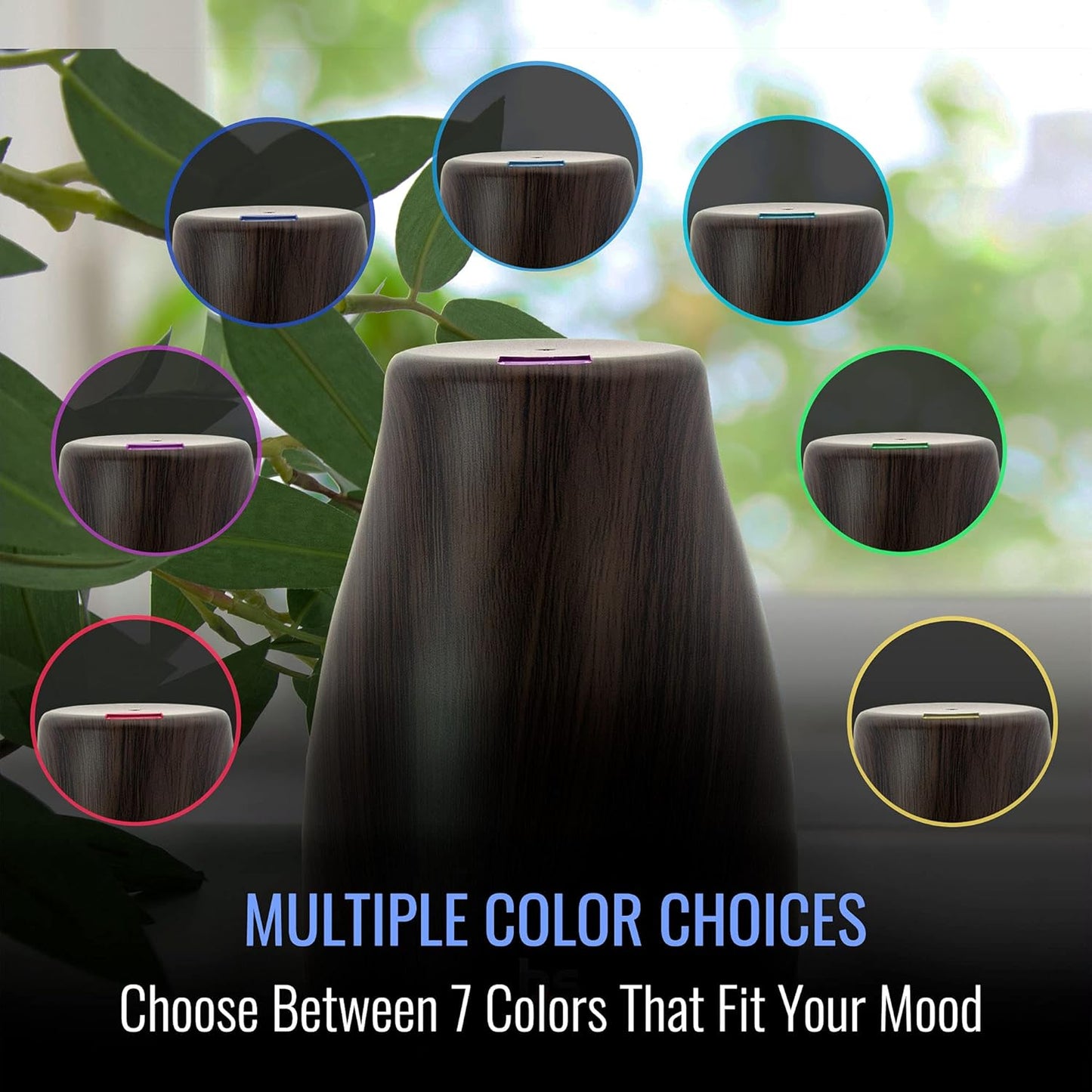 HealthSmart Essential Oil Diffuser, Cool Mist Humidifier and Aromatherapy Diffuser with 150ML Tank Ideal for Small Rooms, Adjustable Timer and Mist Mode, Wood Grain Brown (Pack of 2)