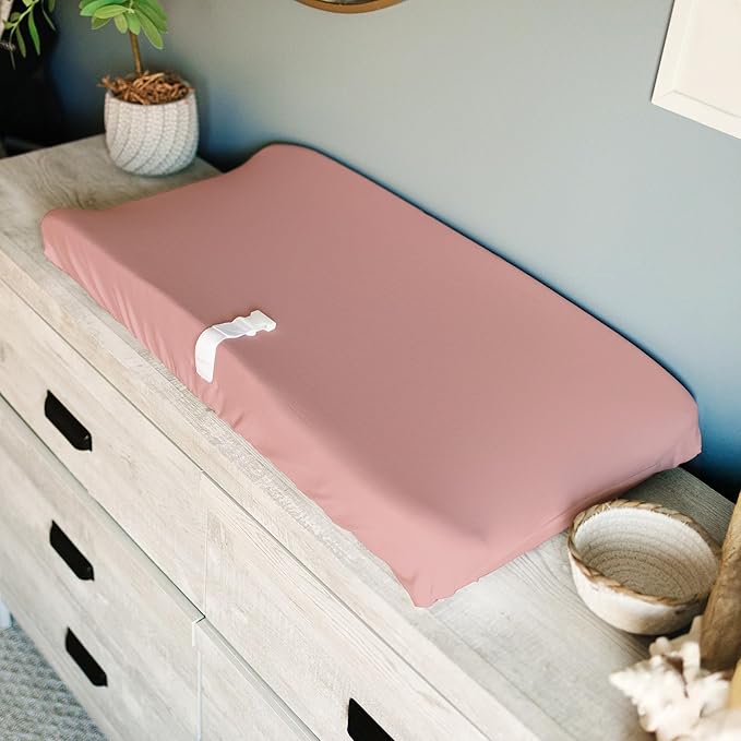 Sorrel + Fern Baby Changing Pad Cover 2-Pack for Girls (Juliette) - Premium Fitted Sheets Baby Diaper Changing Table Cover - Buttery Soft Cotton Blend