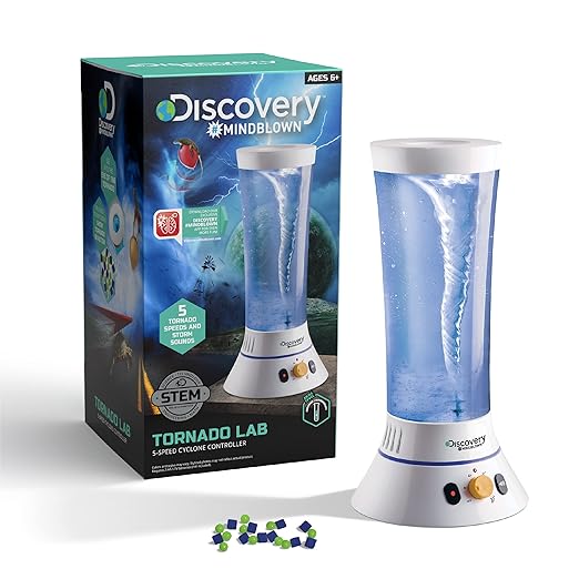 Discovery™ Tornado Lab, 5-Speed Cyclone Controller, Educational Learning Activity Kit, Fun and Exciting Toy, STEM Experiment Set for Boys, Girls, Kids Ages 6+