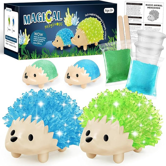 sdaymol Crystal Growing Kit for Kids - 2 Colors Hedgehog to Grow Fast in (24H),Science Experiments Learning & Educational Toys,Science Kits for Kids Age 8-12 STEM Project Gifts for Boys & Girls 6+