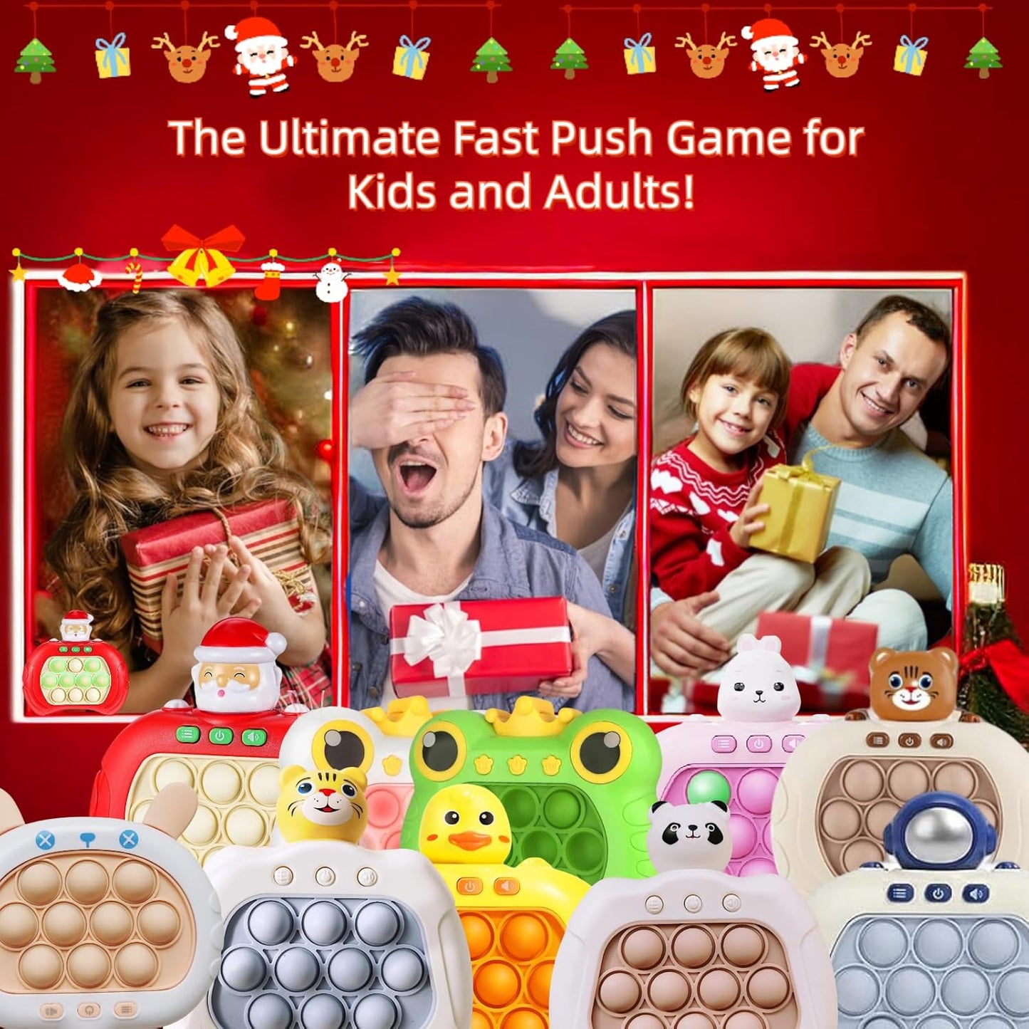 Fast Push Game,Push Game Fidget Toys,Handheld Game Console for Kids,4 Modes Games,That Exercises Reaction Ability and Improves Concentration | Gift Ideas for Kids (Panda)