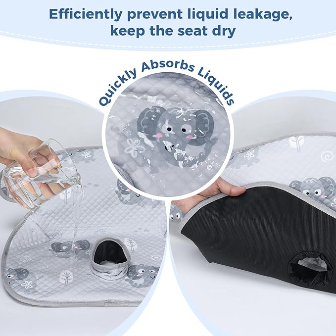 COOLBEBE Car Seat Protector for Potty Training, 2 Pack Dry Waterproof Car Seat Liner Toilet Training with Anti-Slip Backing, Baby Infant Toddler Piddle Pads Cover Pad for Strollers, Carseat (Grey)