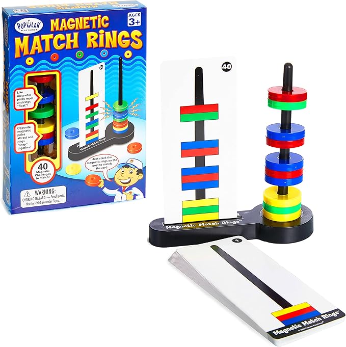 Magnetic Match Rings, Magnet Matching Game STEM Learning Toy for Kids
