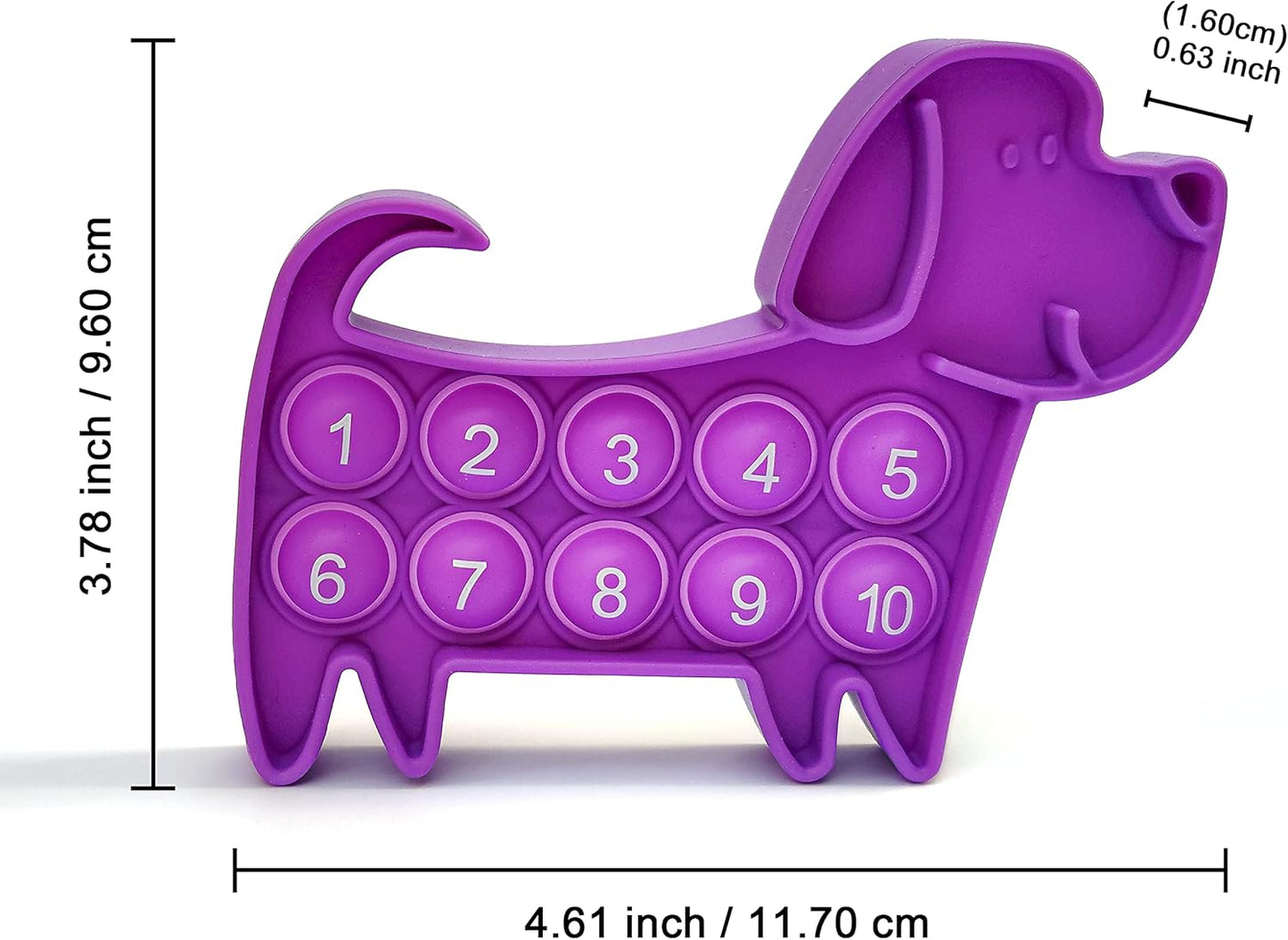 Ten Frame Math Manipulatives - Push Pop Fidget Toy with Puppy Dog Appearance for Kindergarten Classroom, an Educational Sensory Toy for Kids and Teachers, Double Side 4 Pack Set Included