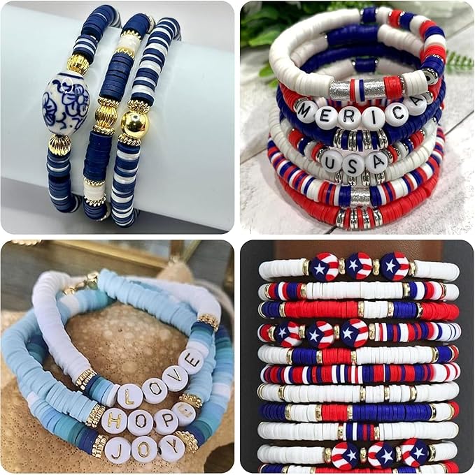 4000 Pcs Multicolor Clay Beads for Bracelets Making 6mm Heishi Polymer Clay Bead, Flat Round Disc for Jewelry Making