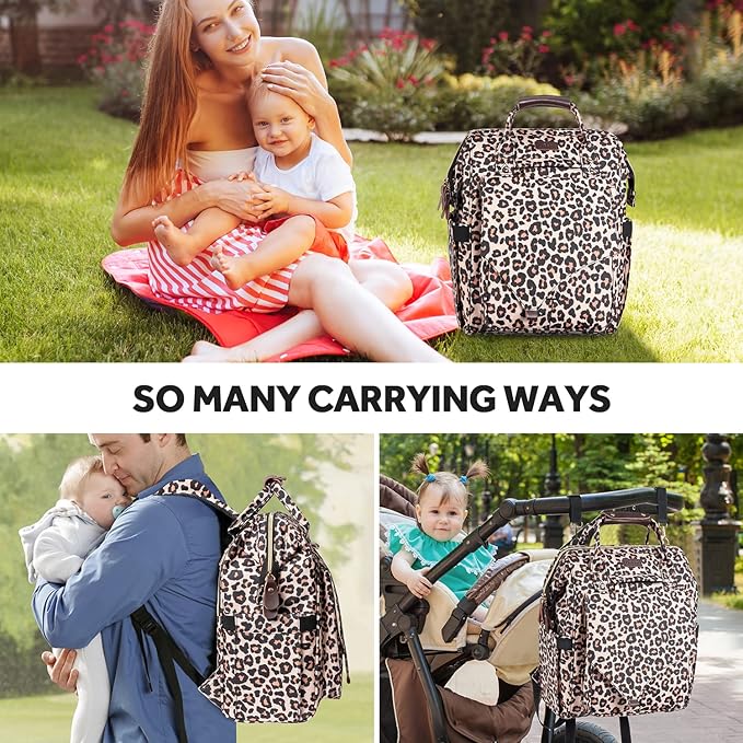 LitBear Diaper Bag Backpack, Fashion Large Capacity Multifunction Nappy Bags