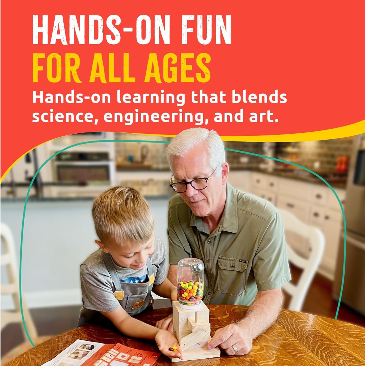 DIY Wood Building Kits, STEM Woodworking Kit for Kids, Creative Fun Craft Projects, Great Gift for Boys & Girls (Candy Dispenser, 1-Pack)