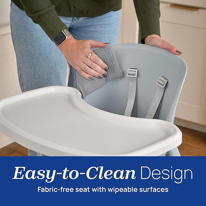 Chicco Zest 4-in-1 Folding High Chair, Feeding Chair, Toddler Chair and Youth Stool, Multi-Use Easy Clean High Chair | Seasalt/Grey