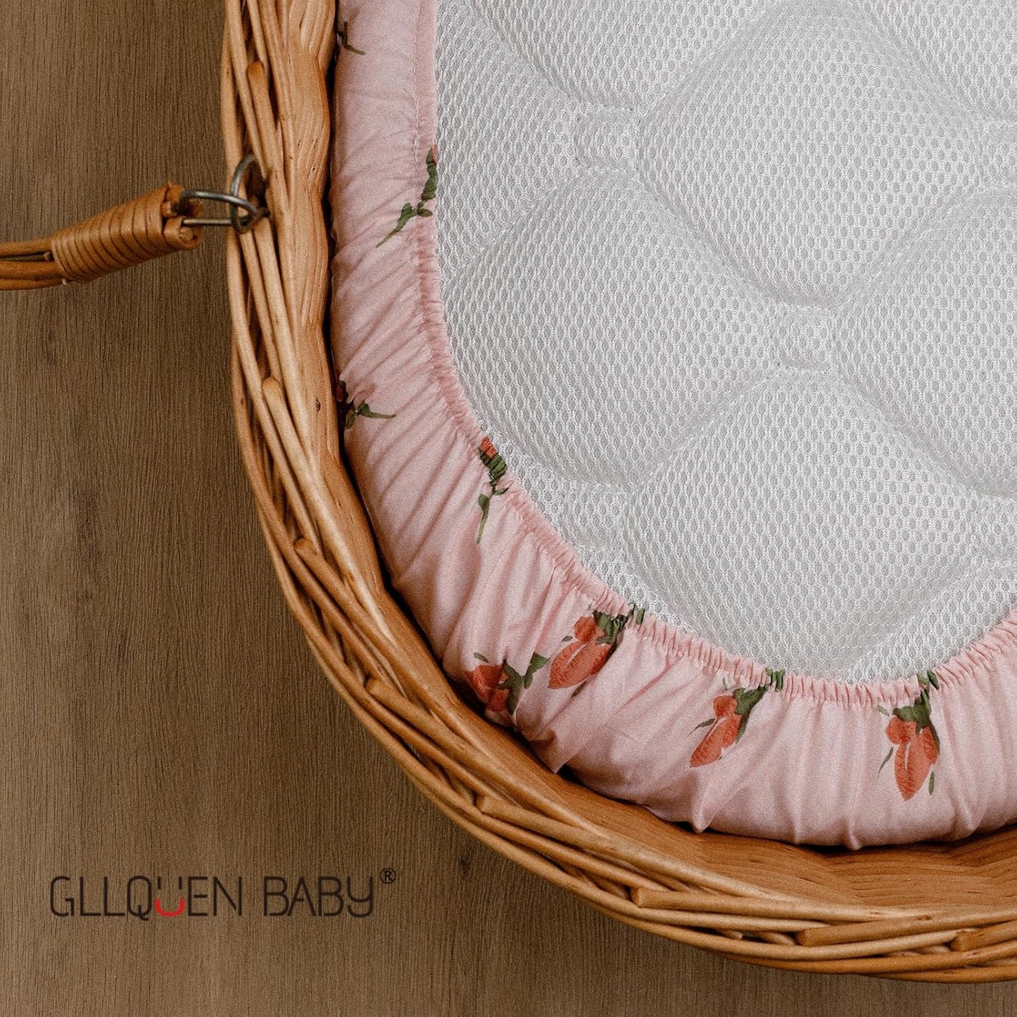 Gllquen Baby Bassinet Sheets 4 Pack, Breathable Cozy Fitted Mattress Sheet, Elastic Travel Crib Fashionable Floral Pattern, Standard Cradle Safe Sheets for Baby Boys Girls 32"x16" (Flower)