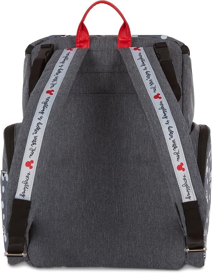 Disney Cudlie Baby Boys Jartop Backpack Diaper Bag in Mickey Mouse Print, 16 Inch, Includes Changing Pad