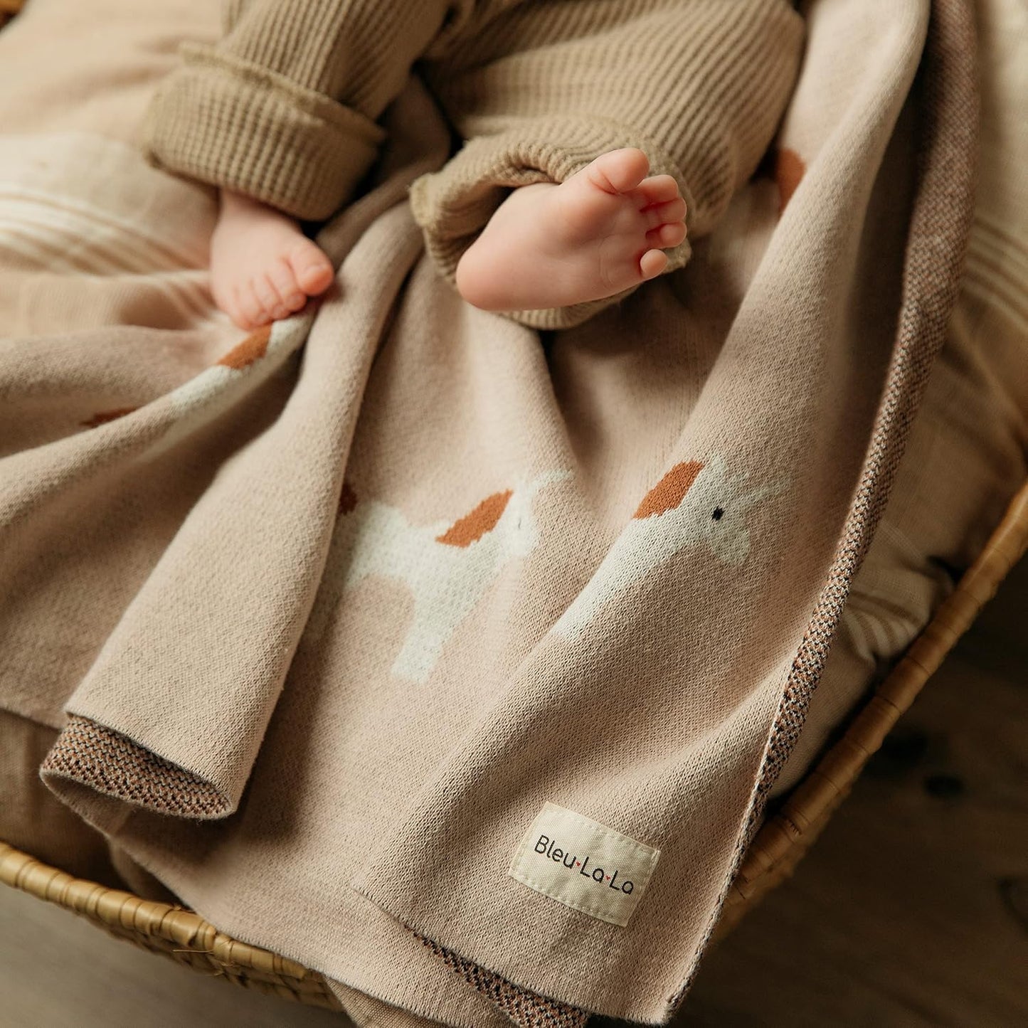 Unisex Baby Blanket for Girls and Boys 100% Cotton Buttery Soft Cozy Receiving Swaddle Crib Stroller Blanket for Shower Gift Registry for Newborns, Infants, Toddlers (Unicorn - Cream)