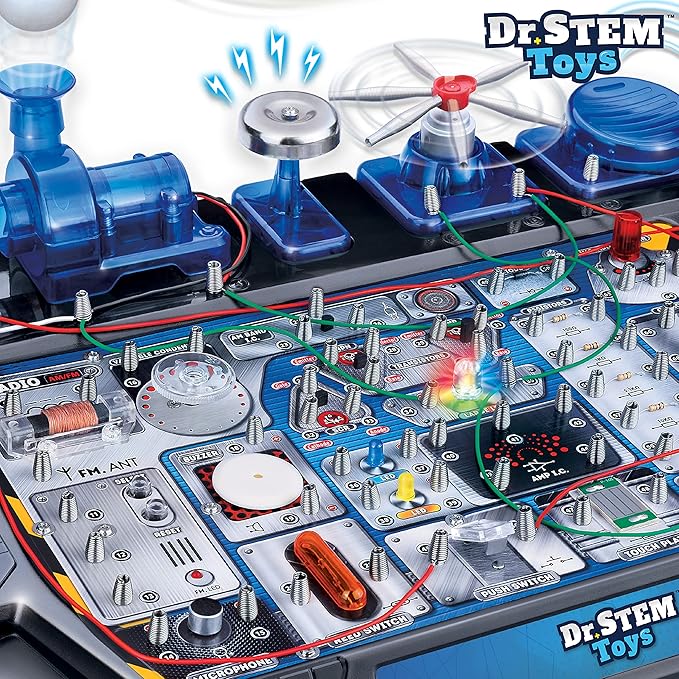 Dr. STEM Toys Circuit Science Kit, Includes Over 100 Electrical Experiments with Lights, Sounds, and Action - for Boys and Girls Ages 8+