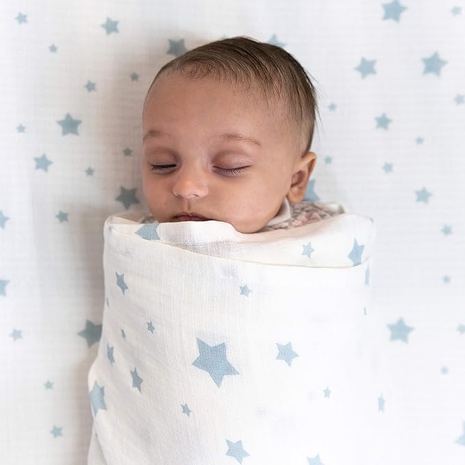 Newton Baby Fitted Single Layer Crib Sheet (2-Pack) - Ultra Breathable and Soft, Organic Cotton, Fits All Standard Cribs, White Stardust